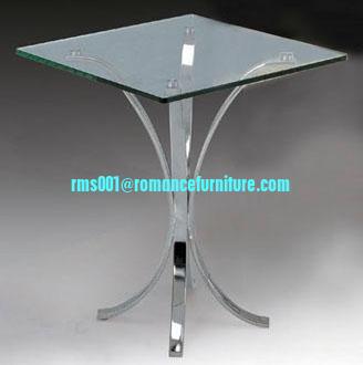 Table à thé en verre chromé/tendu A012