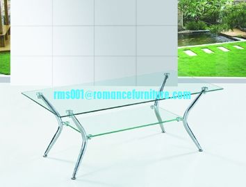 Table à thé en verre chromé/tendu A036