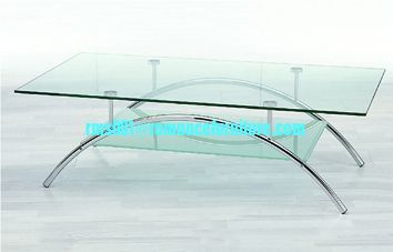 Table basse en verre trempé/chromé A039