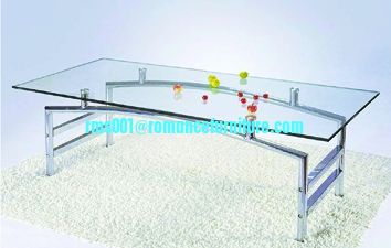 Table à thé en verre chromé/tendu A041