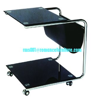 Table basse en verre trempé/chromé A046