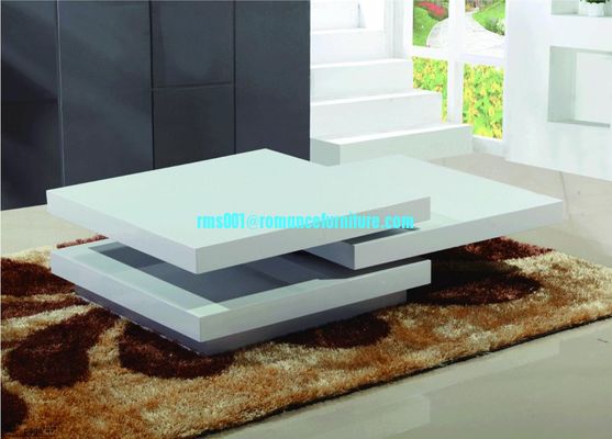 Table basse en MDF blanc carré fantaisie Malaisie A445