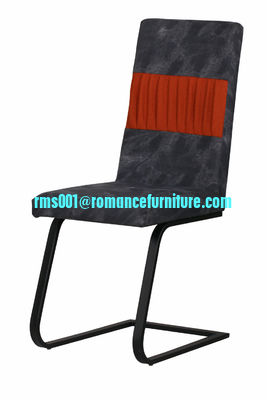 chaise à manger en cuir et en tissu de style français C1606