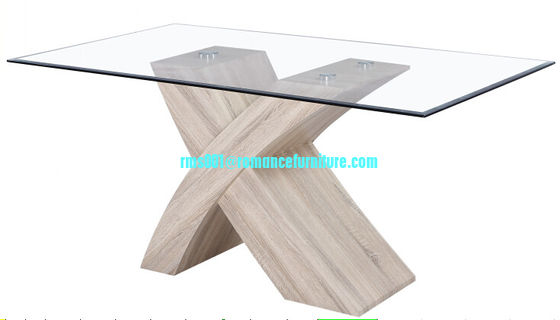 Vente chaude verre trempé 100mm, table à manger en papier collé MDF T16-1
