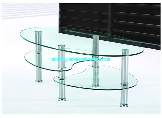 Table basse en verre trempé, peinture, pieds en acier inoxydable, vente chaude A010
