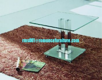 Table à thé en verre chromé/tendu A045