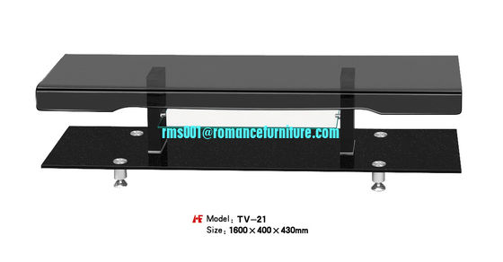 vitres à pliage à chaud et pieds en acier inoxydable support TV TV-21