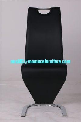 chaise de salle à manger haute dos en forme de Z en cuir