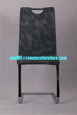 Chaise de salle à manger moderne en cuir noir en forme de Z, design nouveau, C1605