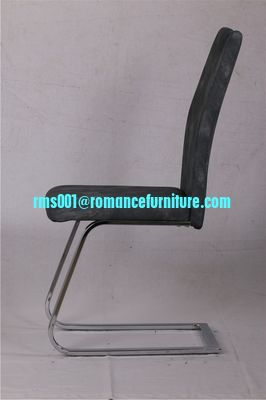 Chaise de salle à manger moderne en cuir noir en forme de Z, design nouveau, C1605