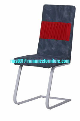 chaise à manger en cuir et en tissu de style français C1606