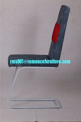 chaise à manger en cuir et en tissu de style français C1606