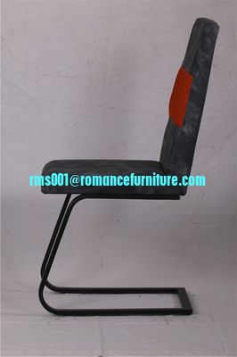 chaise à manger en cuir et en tissu de style français C1606