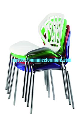 Chaise en plastique blanche empilable pour restaurant, vente chaude, PC614-1