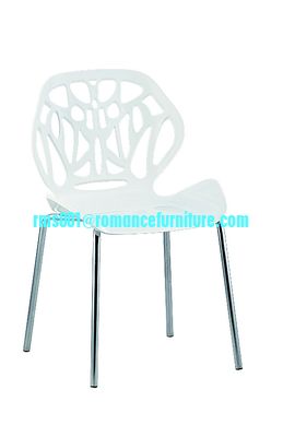 Chaise en plastique blanche empilable pour restaurant, vente chaude, PC614-1