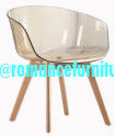 Chaise avec pieds en bois plastique au design moderne, chaise d'extérieur, chaise de loisirs PC1719