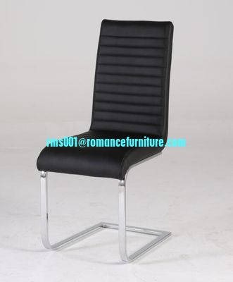 chaise à manger en cuir noir de haute qualité C1645