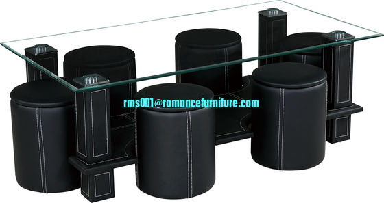 table basse en PVC en verre trempé à vendre à chaud A007