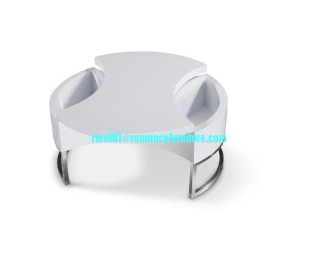 Table basse MDF brillant, pieds chromés, vente chaude A027