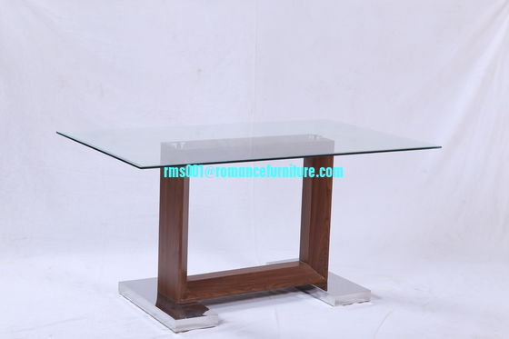 Grande table basse en verre courbé à chaud, pieds en bois, table basse, table centrale 658