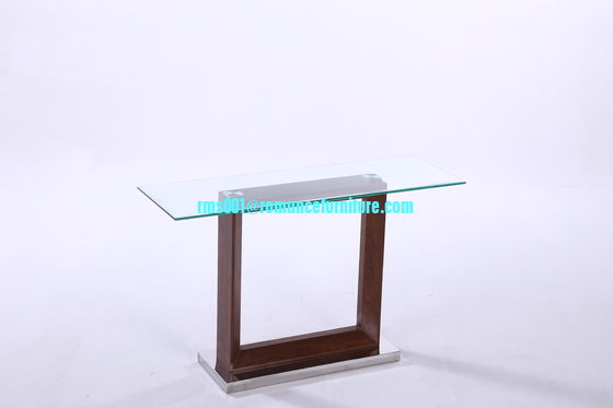 Grande table basse en verre courbé à chaud, pieds en bois, table basse, table centrale 658